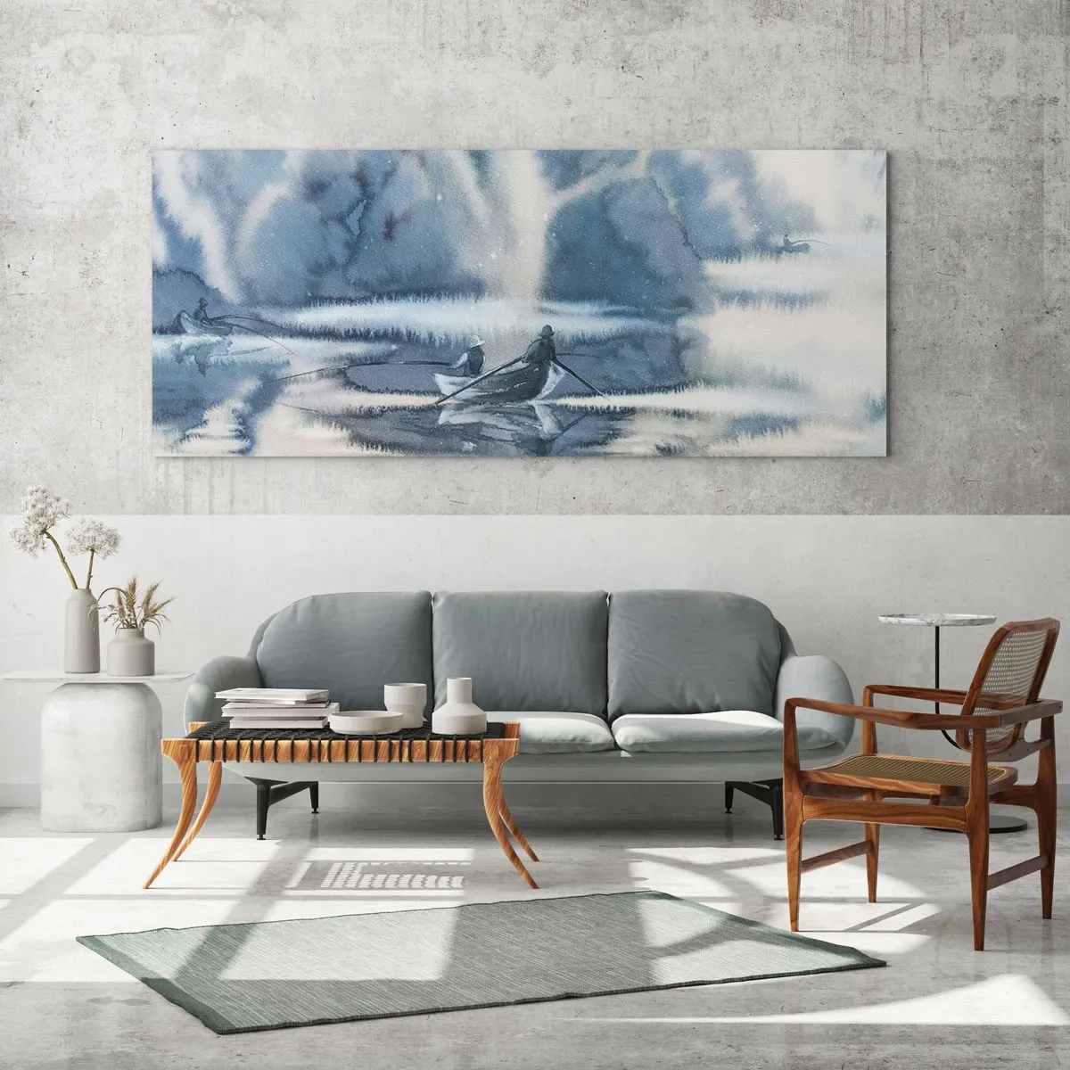 Obraz na skle - Rybáři ve svém ráji - 140x50 cm
