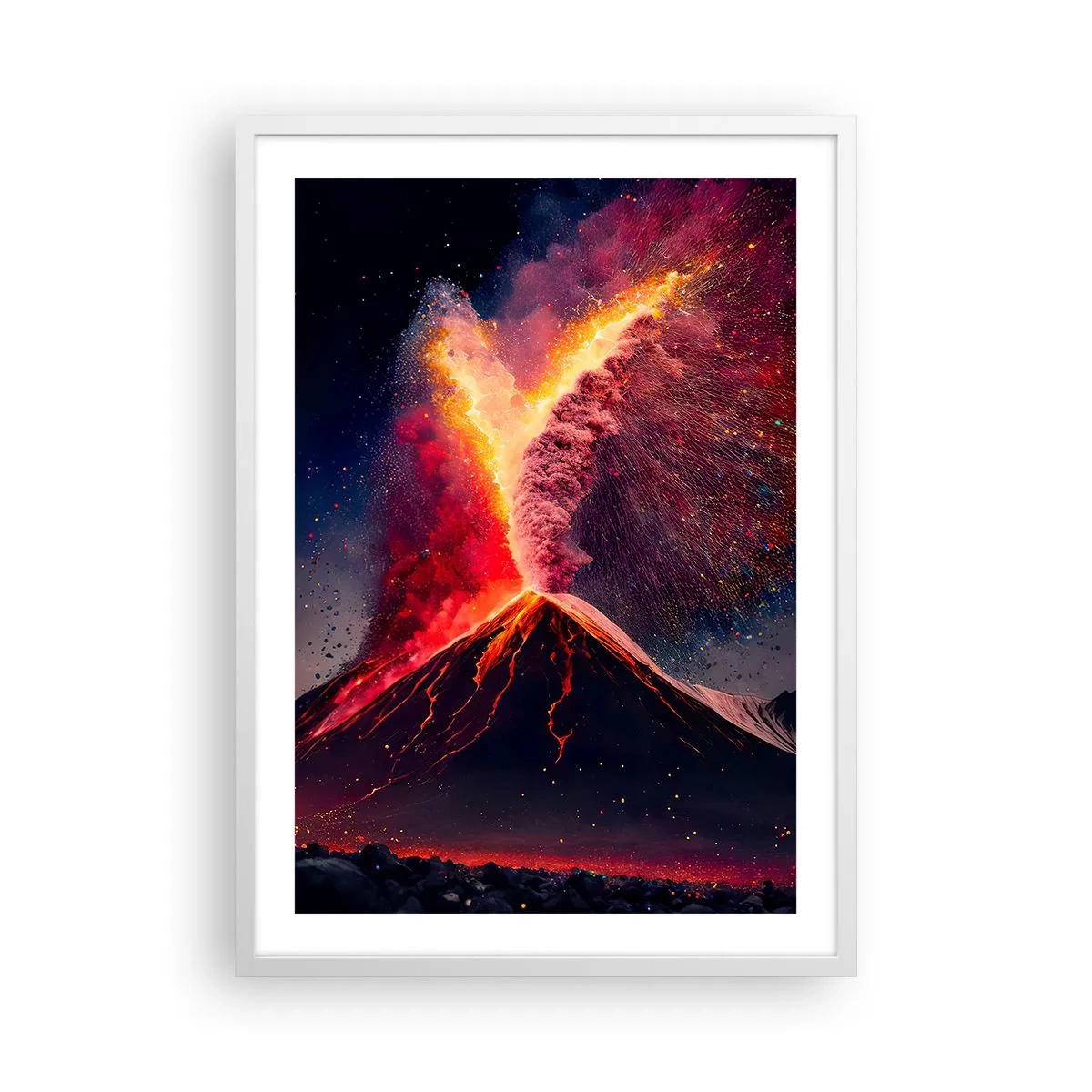 Plakát v bílém rámu - Krása a hrůza - 50x70 cm