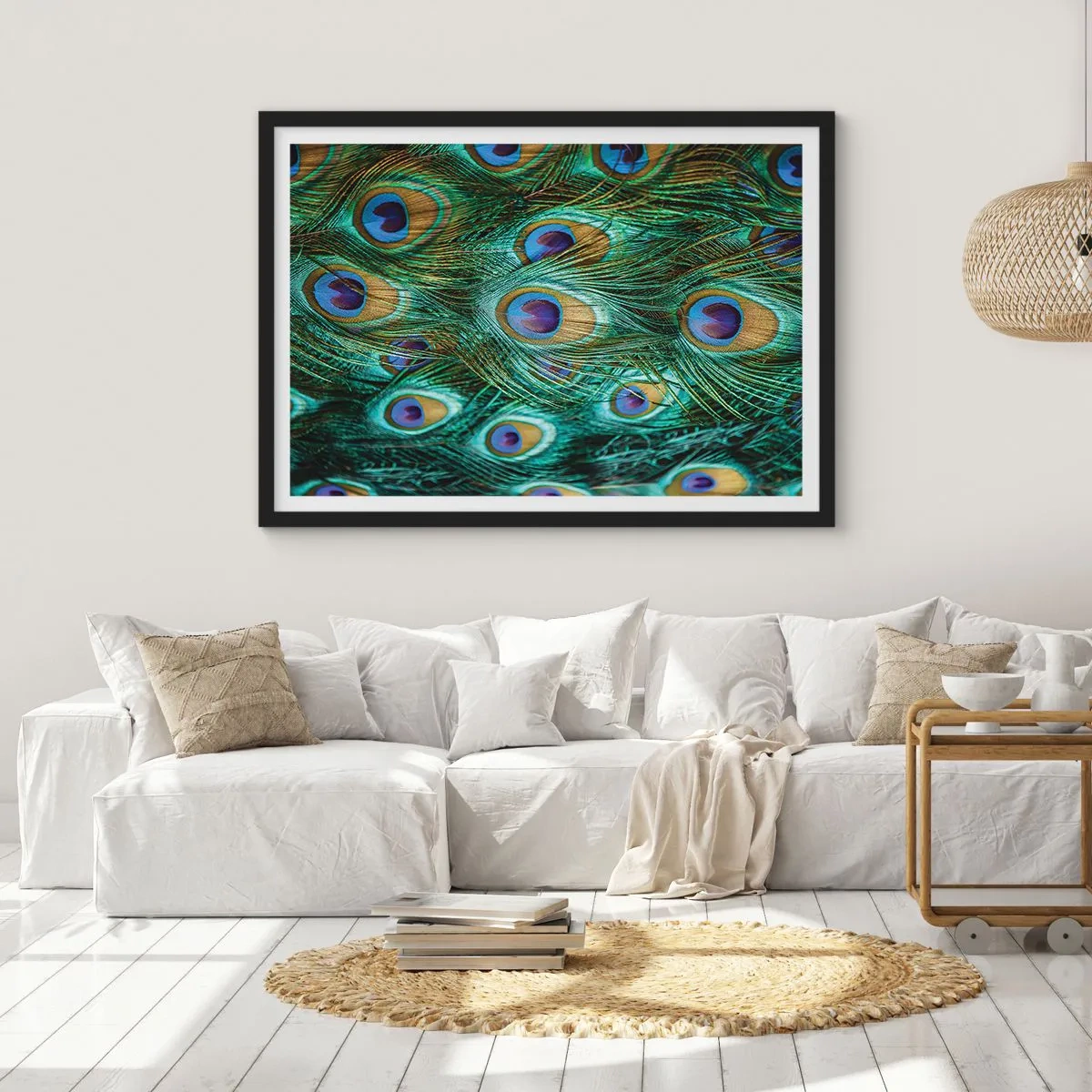 Plakát v černém rámu - Paví pohled - 50x40 cm