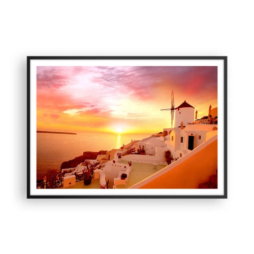 Plakát v černém rámu - Rozplynout se v bílé a zlaté - 100x70 cm