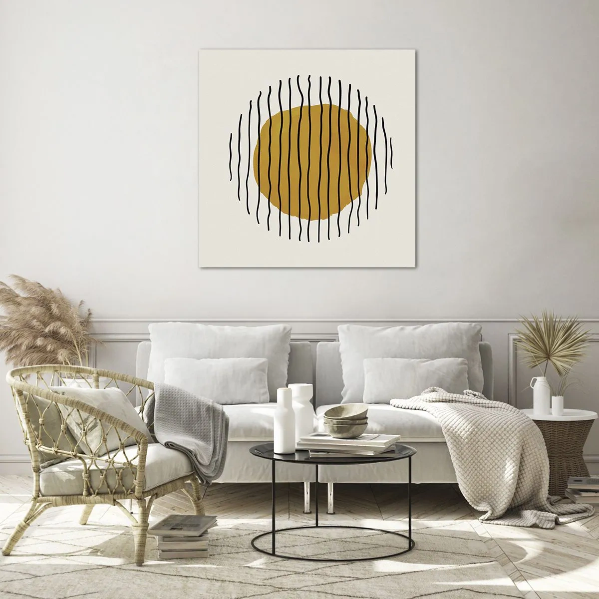 Obraz na skle - Abstrakce chvějící se žárem - 50x50 cm