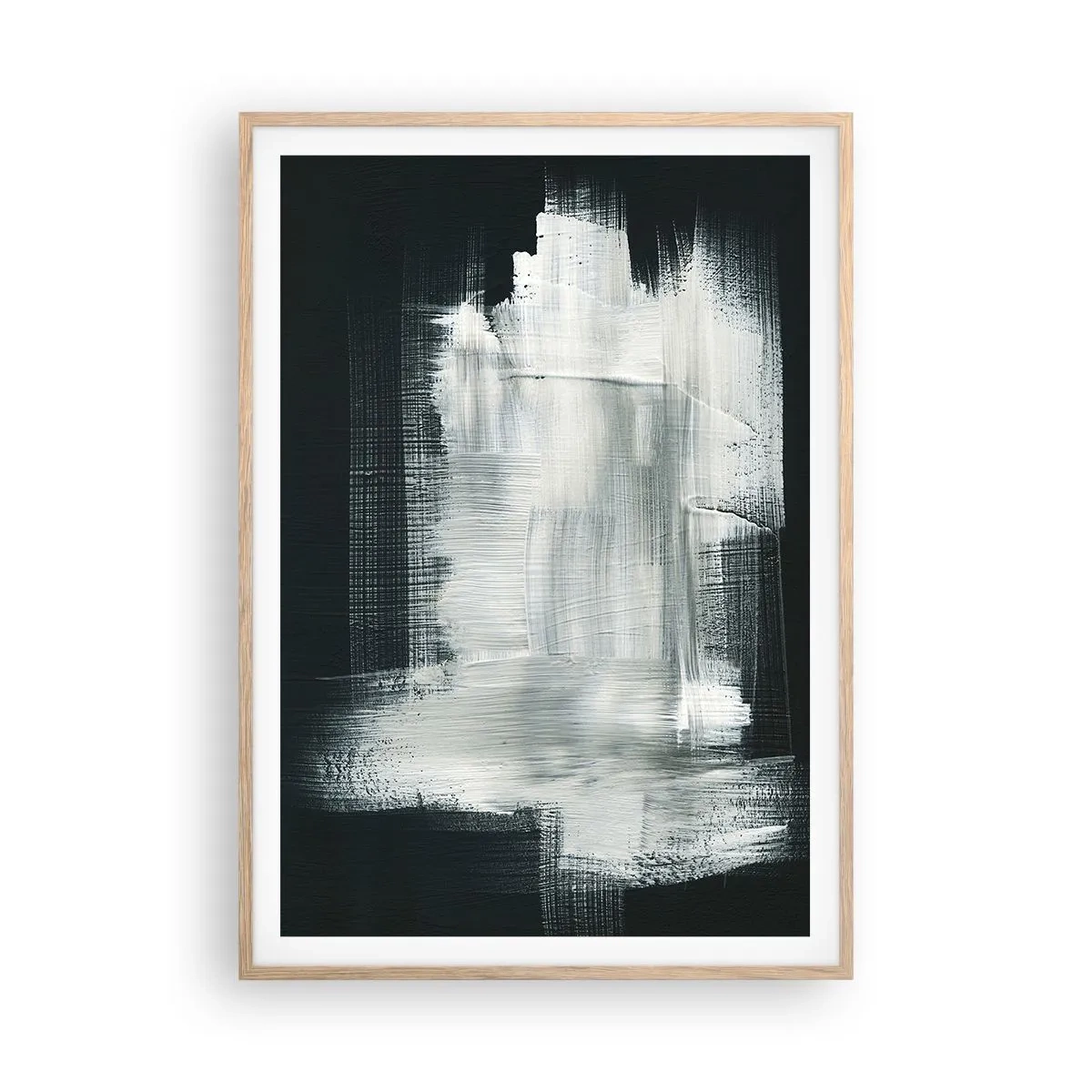 Plakát v rámu světlý dub - Utkané svisle a vodorovně - 70x100 cm