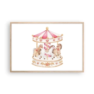 Plakát v rámu světlý dub - Sladký svět dětství - 91x61 cm