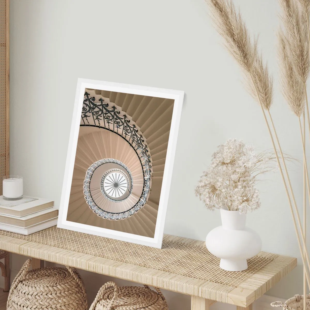 Plakát v bílém rámu - Uvnitř mušle - 50x70 cm