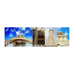 Vzor Fototapety Premium Canvas - Dosáhnout na oblohu a mraky - Město, Paříž, Eiffelova věž - 100x30 cm