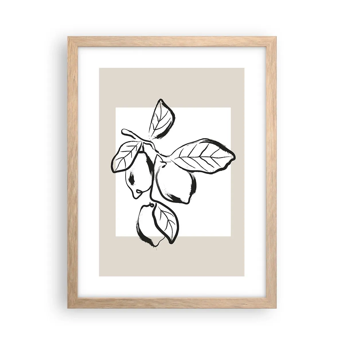 Plakát v rámu světlý dub - Kde citron dozrává… - 30x40 cm