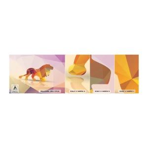 Vzor Fototapety Samolepicí Deluxe Sticker - Diamantový král - Zvířata, Lev, Geometrický obrazec - 100x30 cm