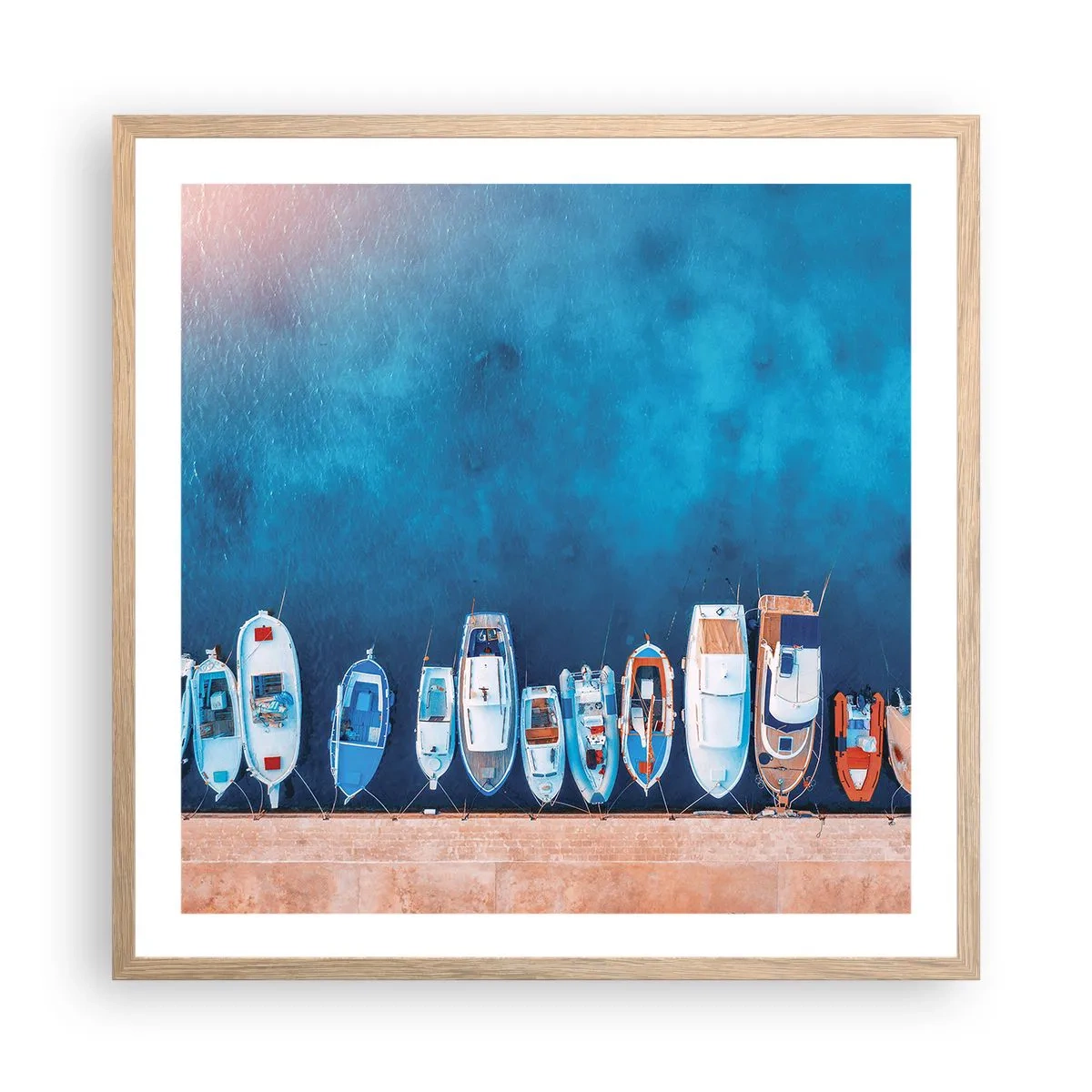 Plakát v rámu světlý dub - V řadě za sebou - 60x60 cm