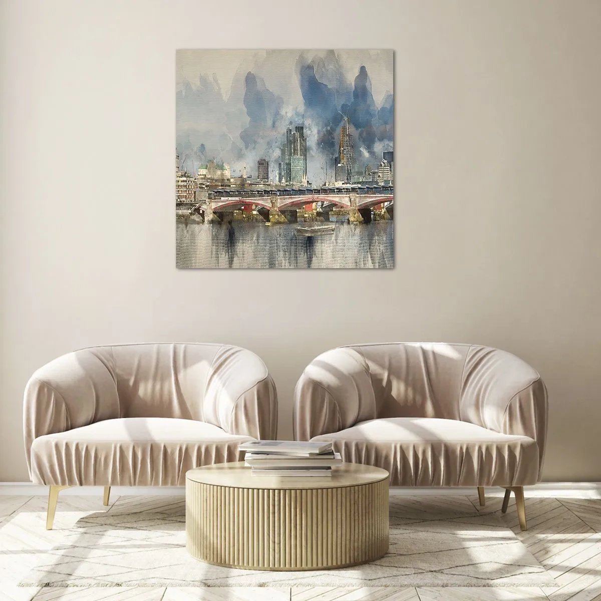 Obraz na skle - Londýn v celé své kráse - 70x70 cm