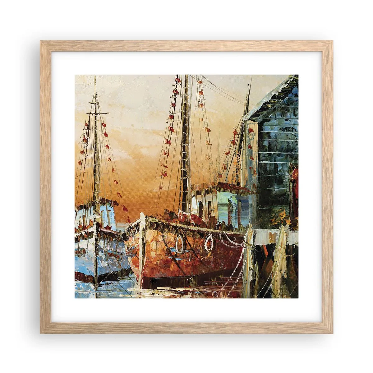 Plakát v rámu světlý dub - Klidný návrat - 40x40 cm