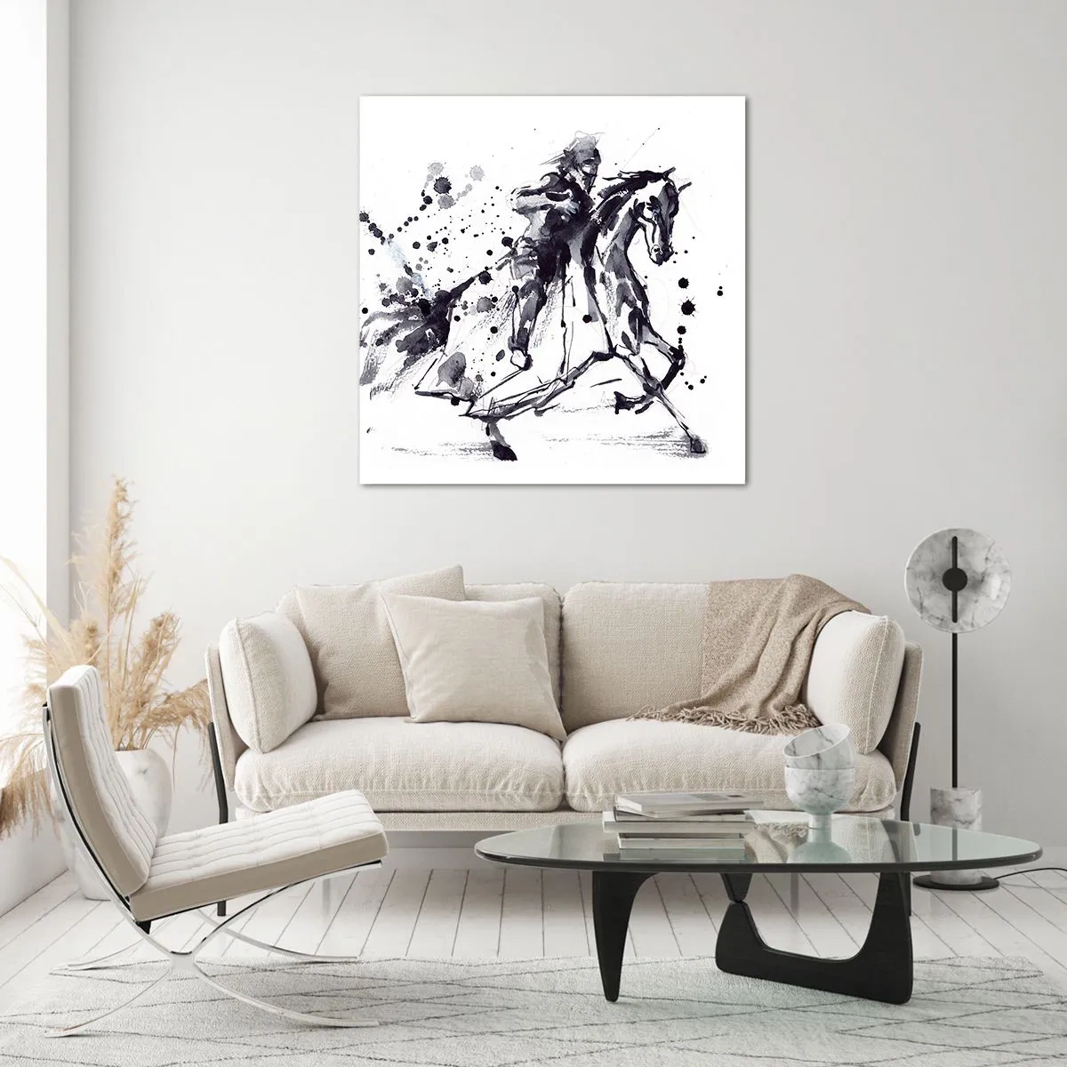 Obraz na skle - Černý rytíř - 70x70 cm
