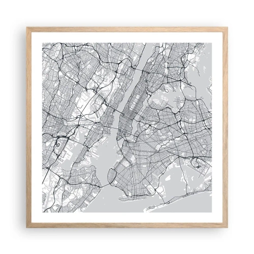 Plakát v rámu světlý dub - Anatomie metropole - 60x60 cm