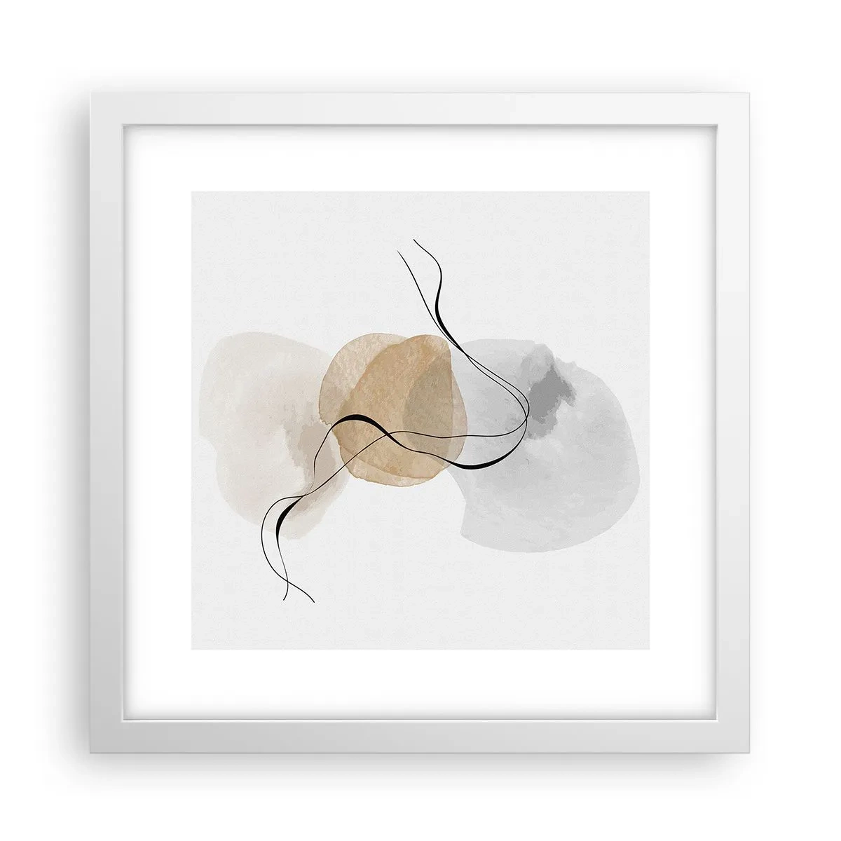 Plakát v bílém rámu - Vzdušné korálky - 30x30 cm