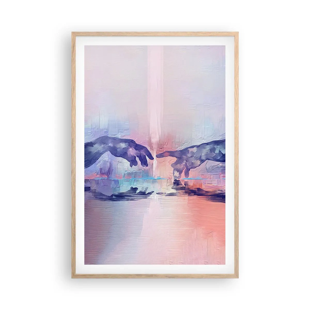 Plakát v rámu světlý dub - Božská jiskra života - 61x91 cm