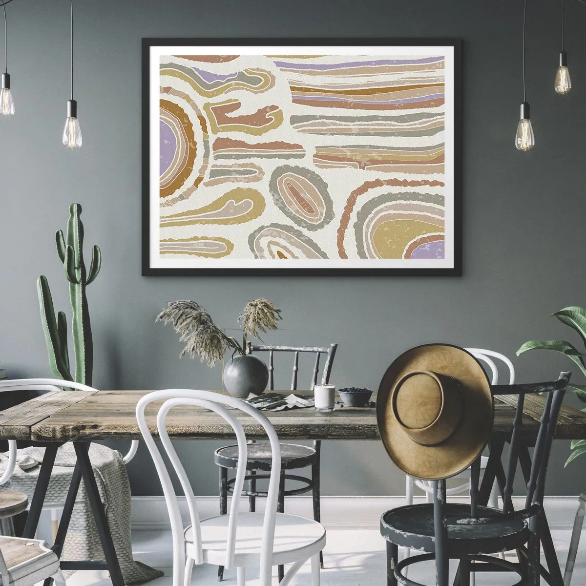 Plakát v černém rámu - Barevné průřezy - 70x50 cm