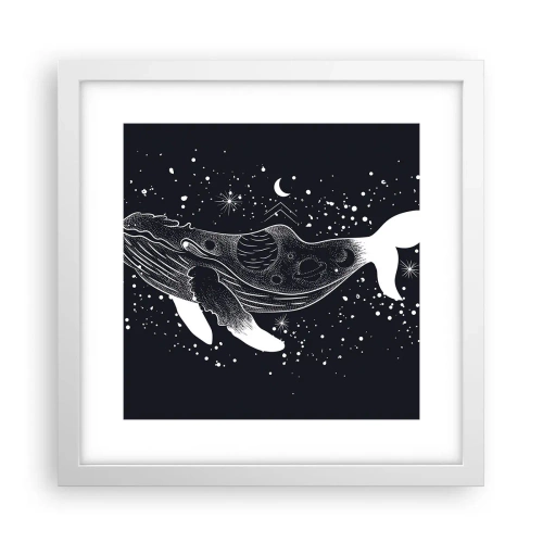 Plakát v bílém rámu - V oceánu vesmíru - 30x30 cm