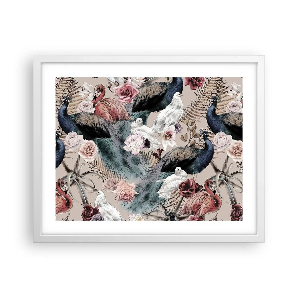 Plakát v bílém rámu - V palácové zahradě - 50x40 cm