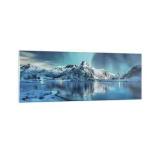 Obraz na skle - Noc plná světla - 140x50 cm
