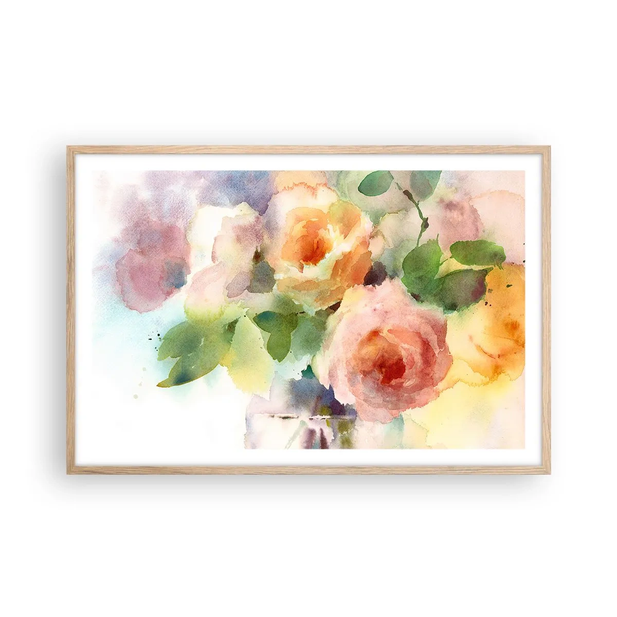 Plakát v rámu světlý dub - Jemné jako akvarel - 91x61 cm