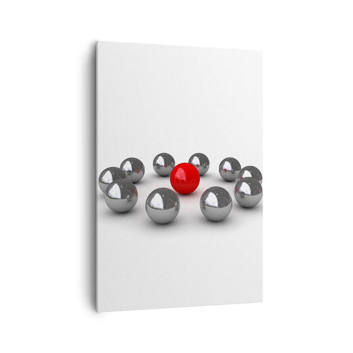 Obraz na plátně - Kruh v stříbrné a červené - 70x100 cm