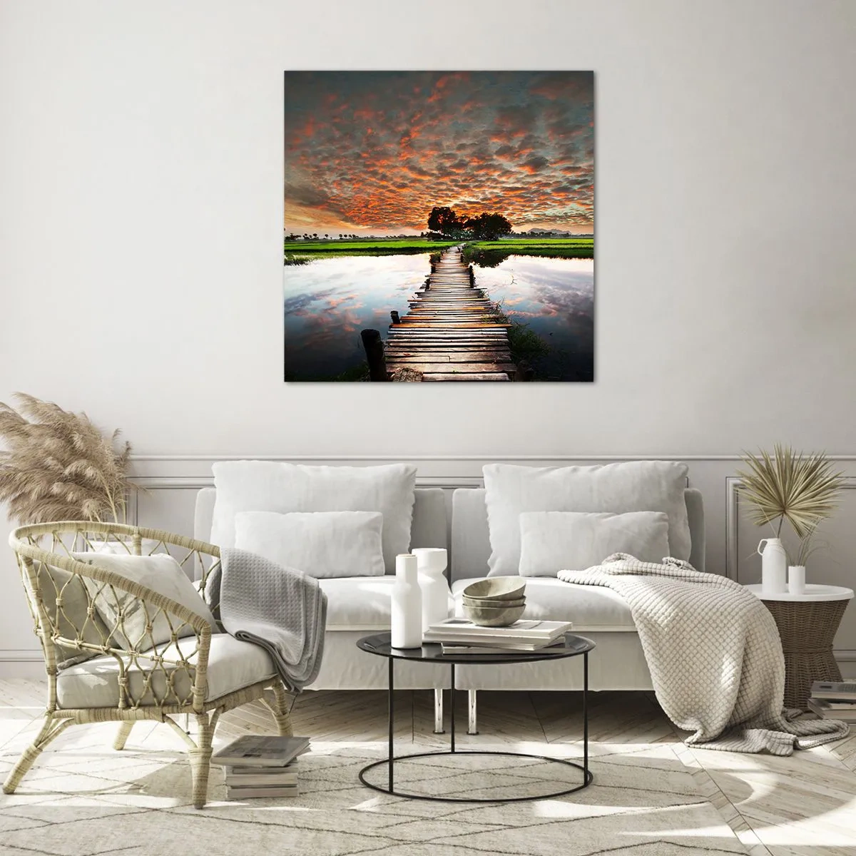 Obraz na skle - Roztáhněte ruce - dýchejte  - 60x60 cm