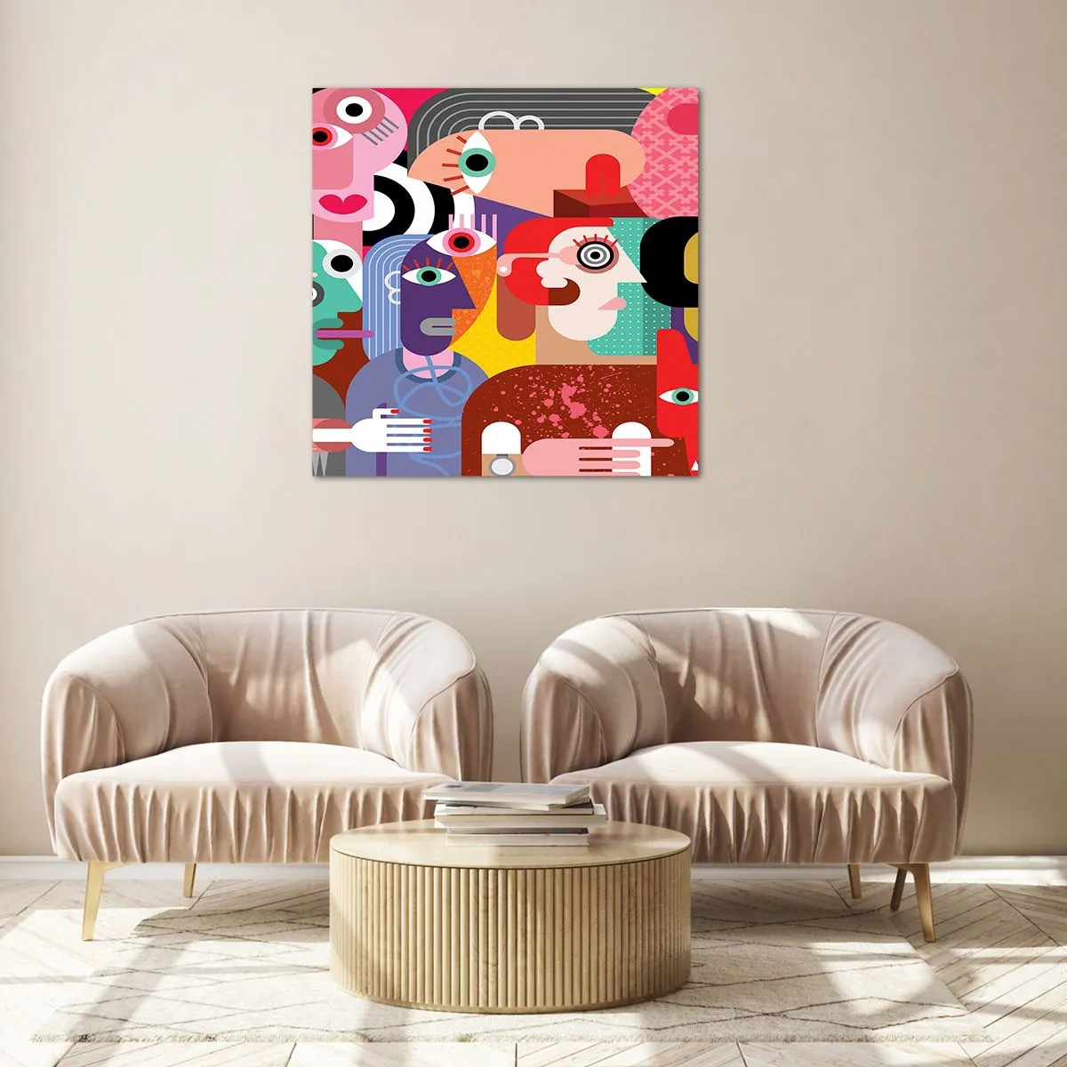 Obraz na skle - My od pána Picassa - 60x60 cm