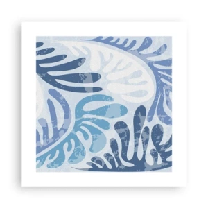 Plakát - Modré kapradí - 40x40 cm