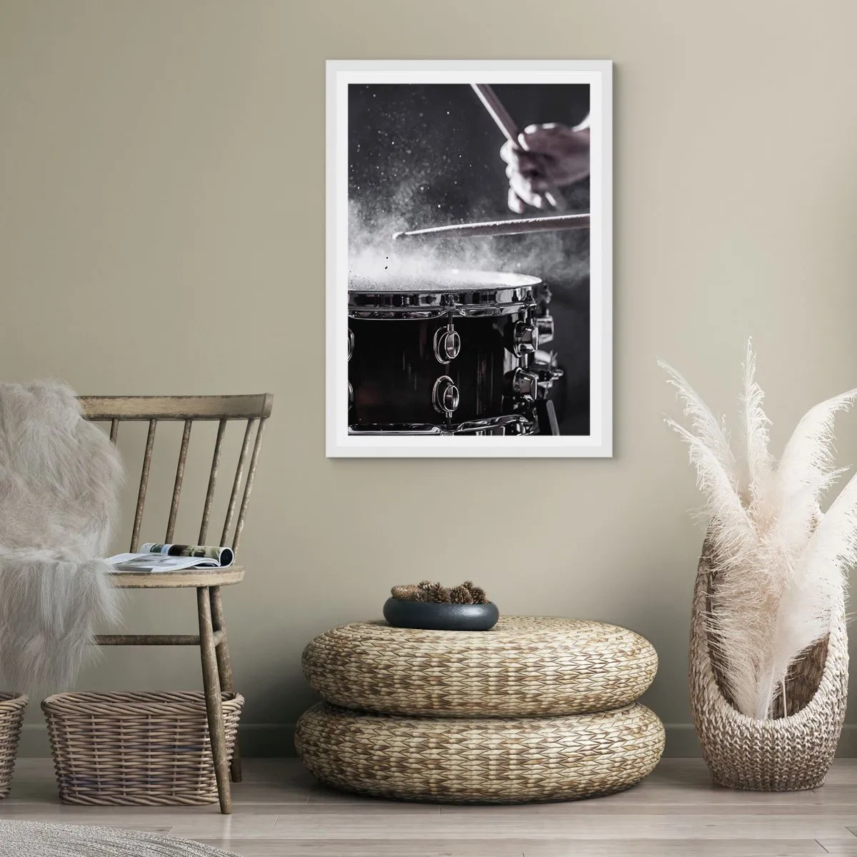 Plakát v bílém rámu - Puls hudby - 61x91 cm