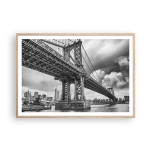 Plakát v rámu světlý dub - Do srdce města - 100x70 cm