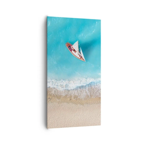 Obraz na plátně - Na hranici modré a zlaté - 65x120 cm