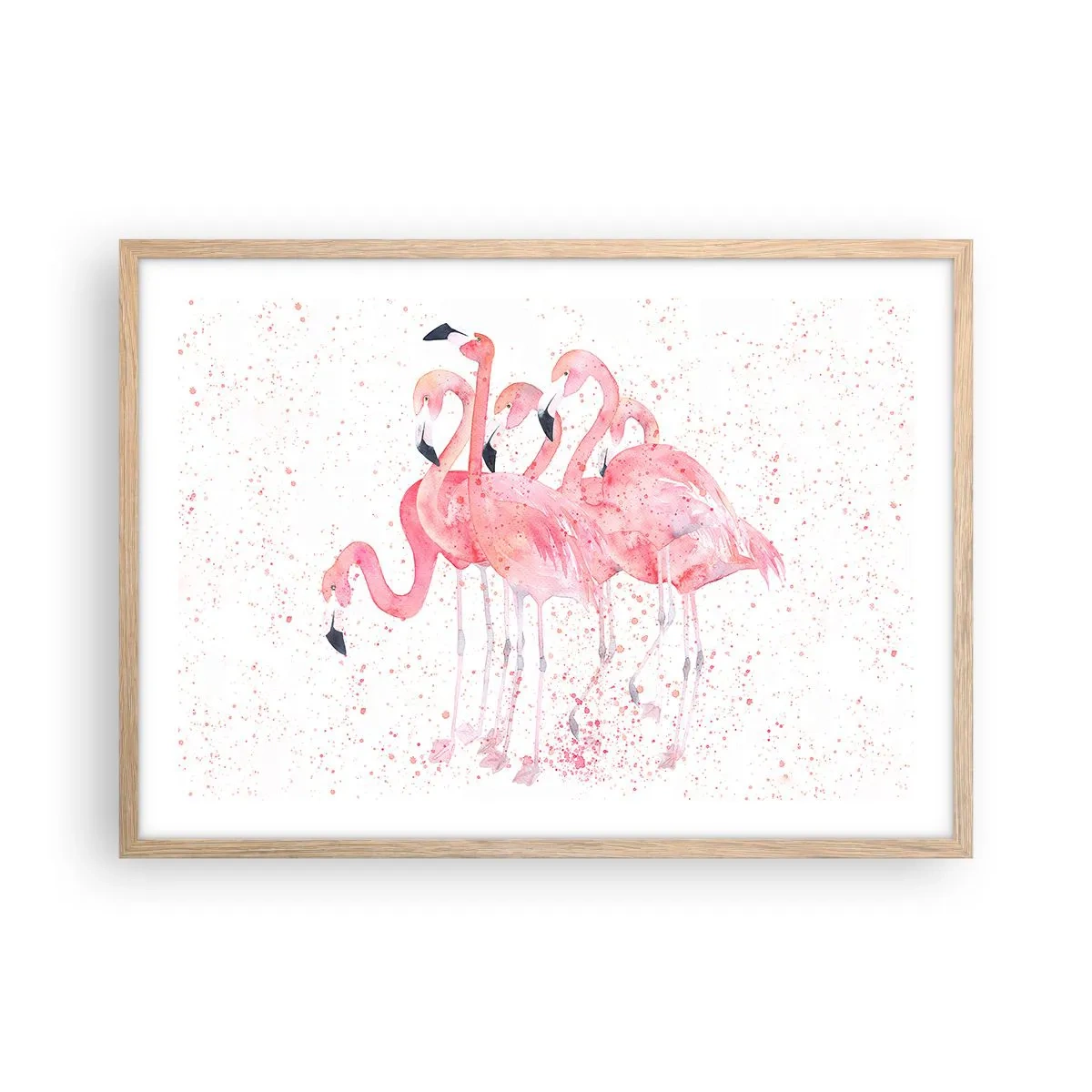Plakát v rámu světlý dub - Růžový ansámbl - 70x50 cm