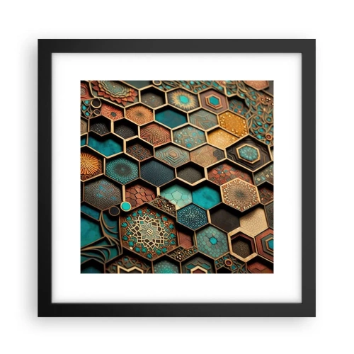 Plakát v černém rámu - Arabské ornamenty – variace - 30x30 cm