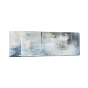 Obraz na skle - Za závojem modré - 160x50 cm