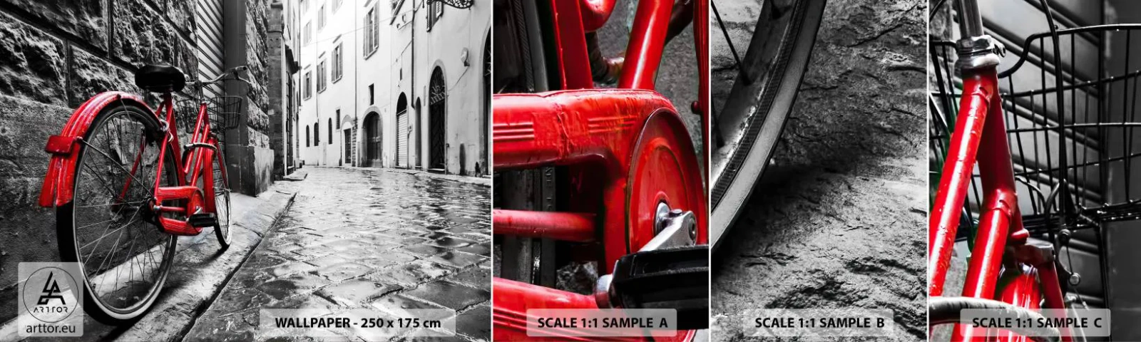 Fototapeta Vzorek Standard Eco - Skutečná krása nestárne - Město, Architektura, Jízdní kolo - 100x30 cm