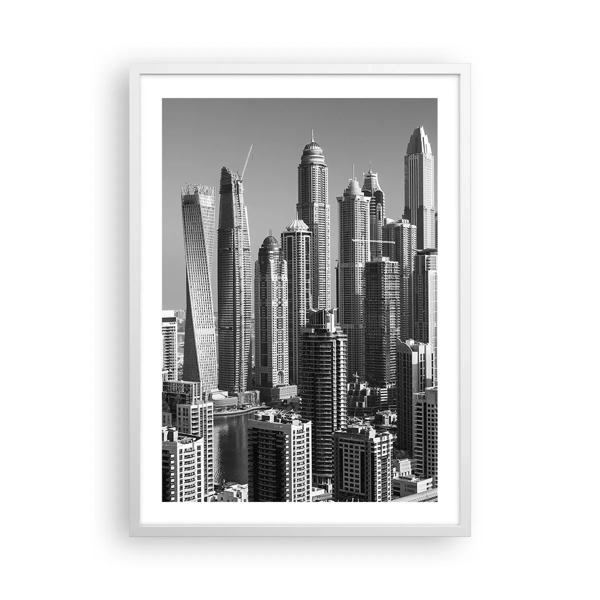 Plakát v bílém rámu - Město nad pouští - 50x70 cm