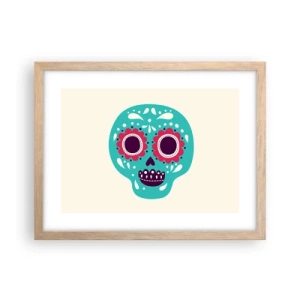 Plakát v rámu světlý dub - Život – zábava až do smrti - 40x30 cm