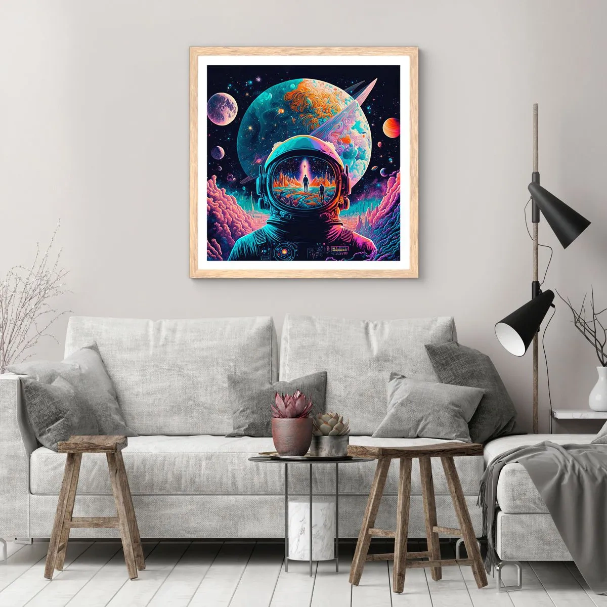Plakát v rámu světlý dub - Filosofům se to ani nesnilo - 50x50 cm
