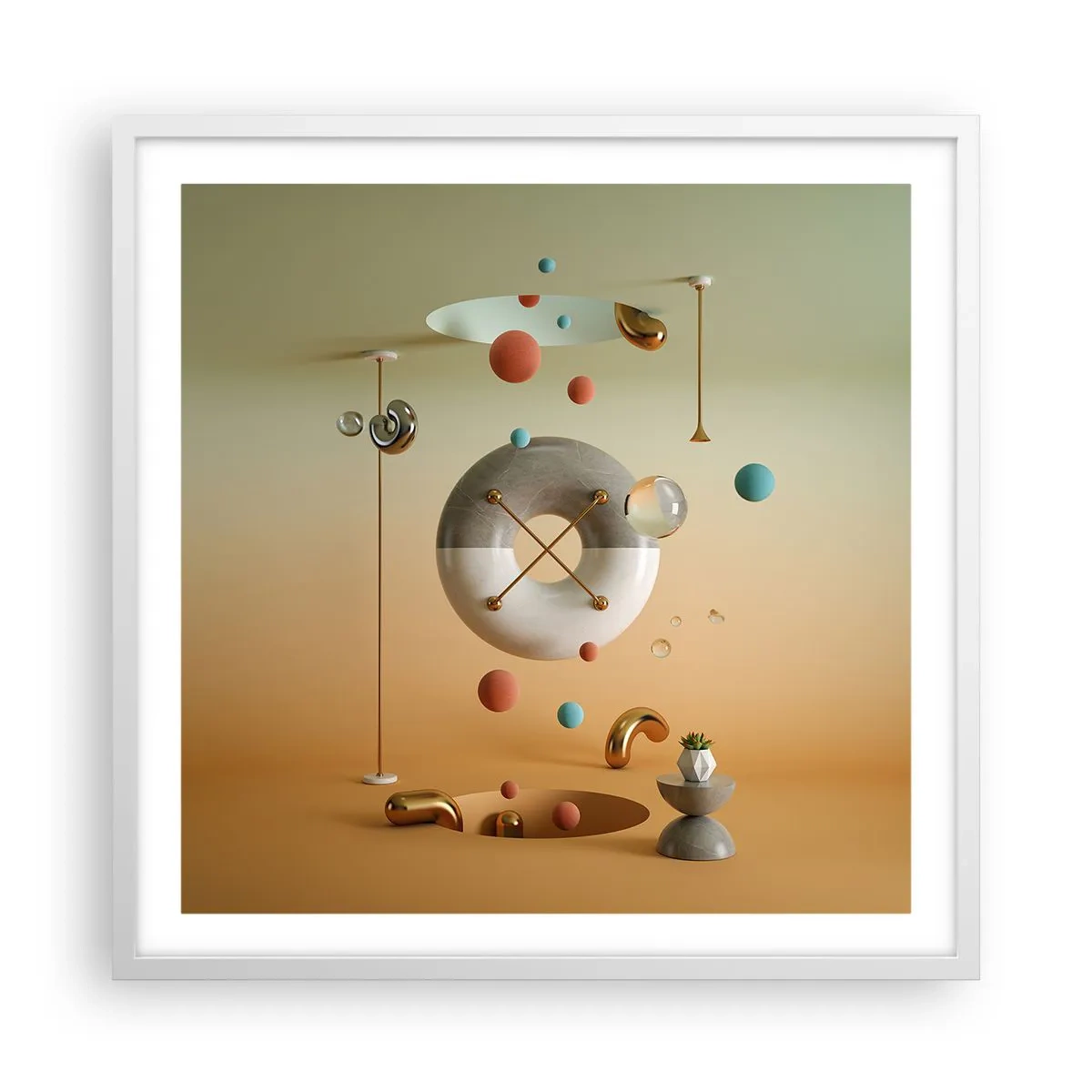 Plakát v bílém rámu - Vše je možné - 60x60 cm