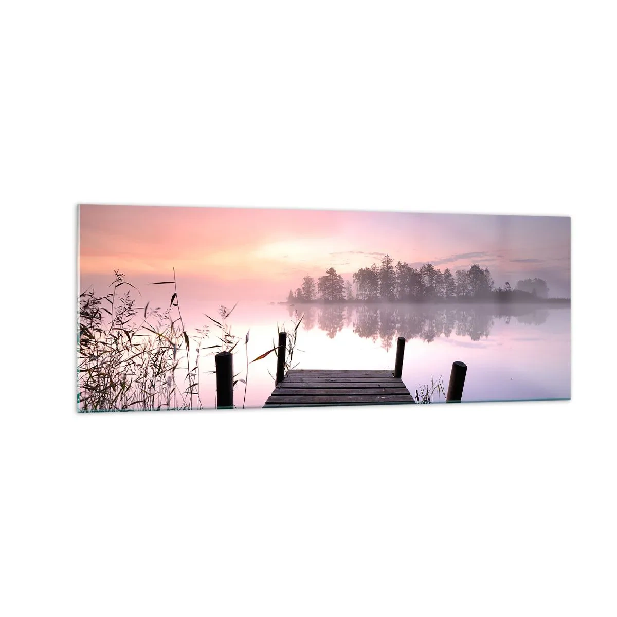 Obraz na skle - Z liliové mlhy… - 140x50 cm