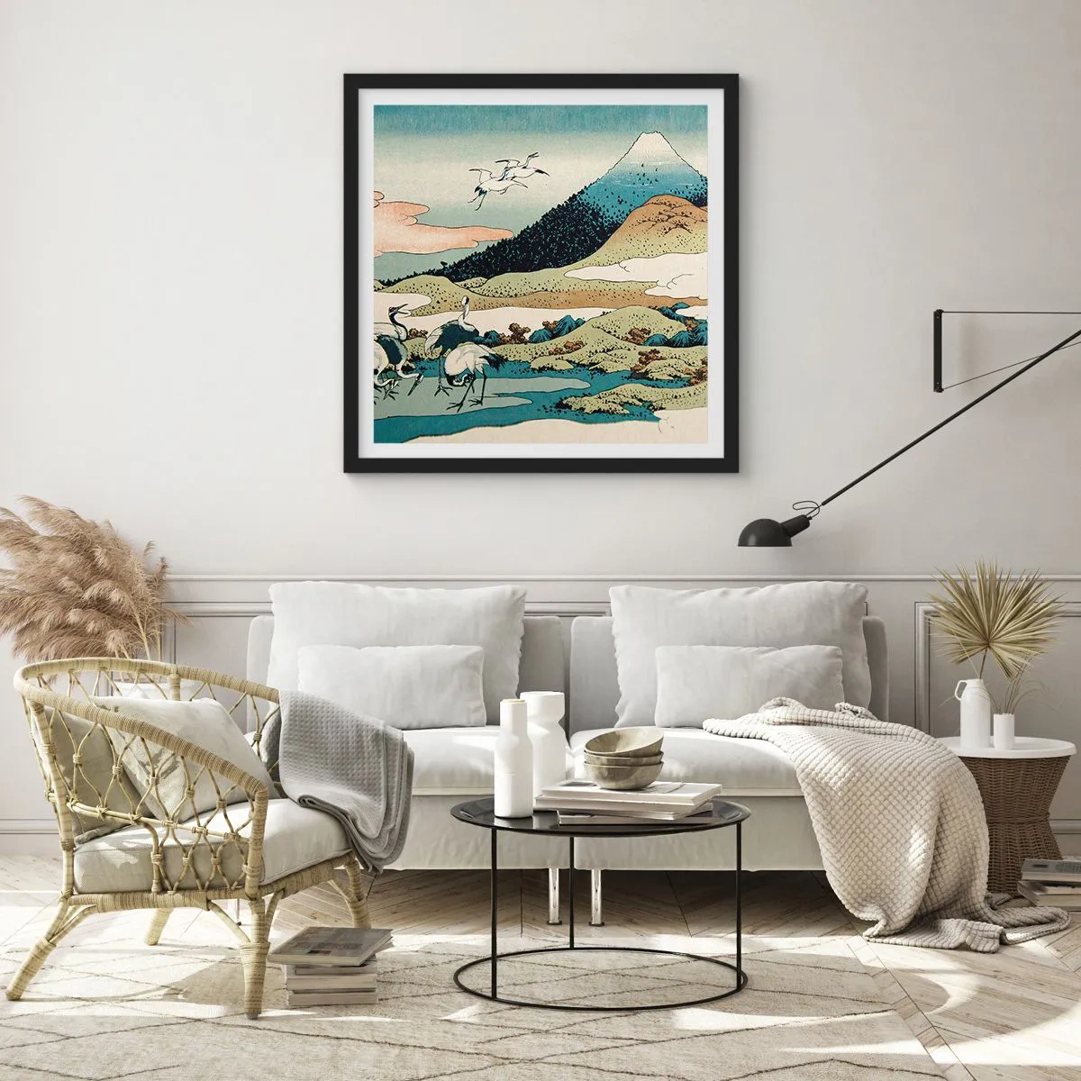 Plakát v černém rámu - V japonském duchu - 50x50 cm