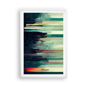 Plakát v bílém rámu - Futuristické město - 61x91 cm