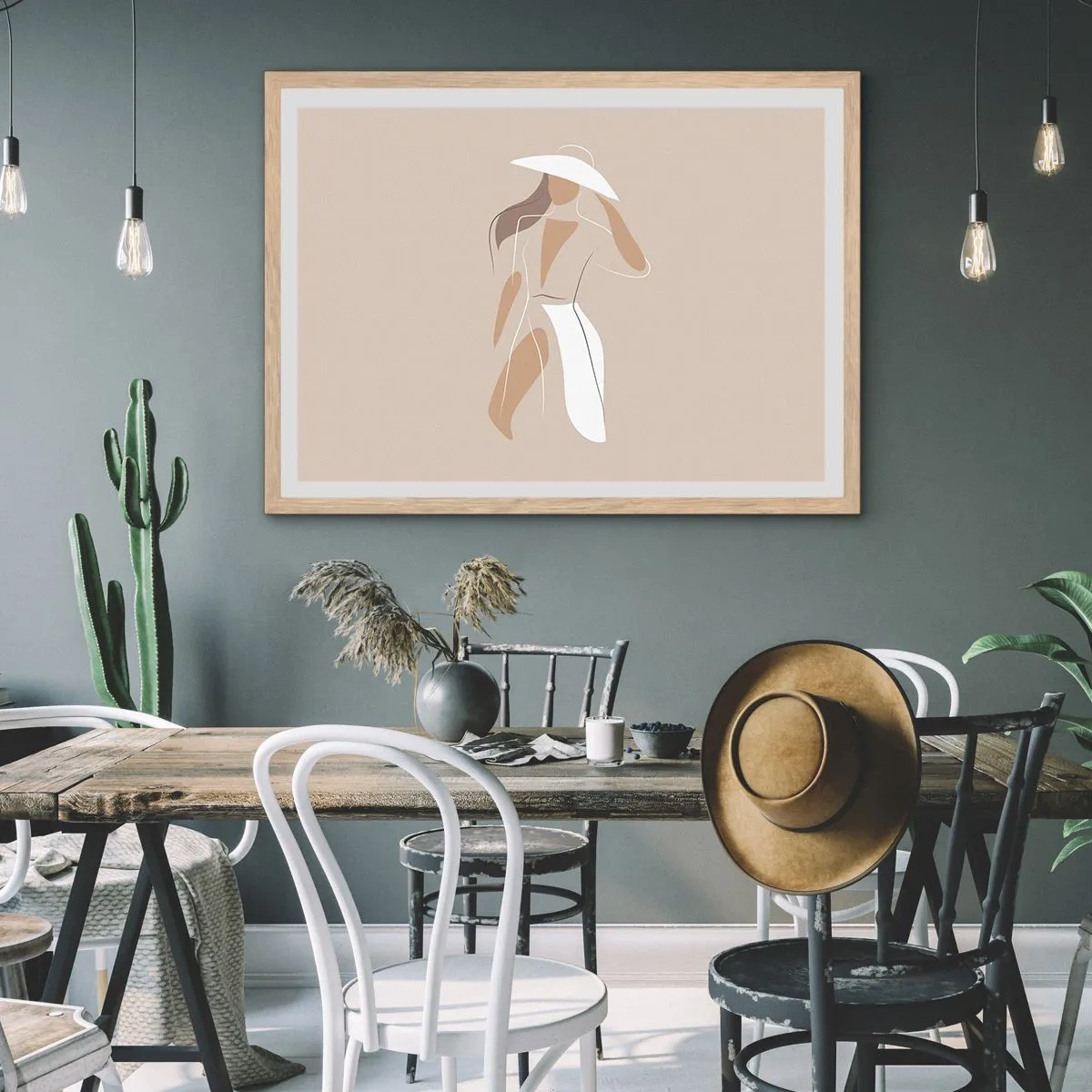 Plakát v rámu světlý dub - Móda je zábava - 70x50 cm