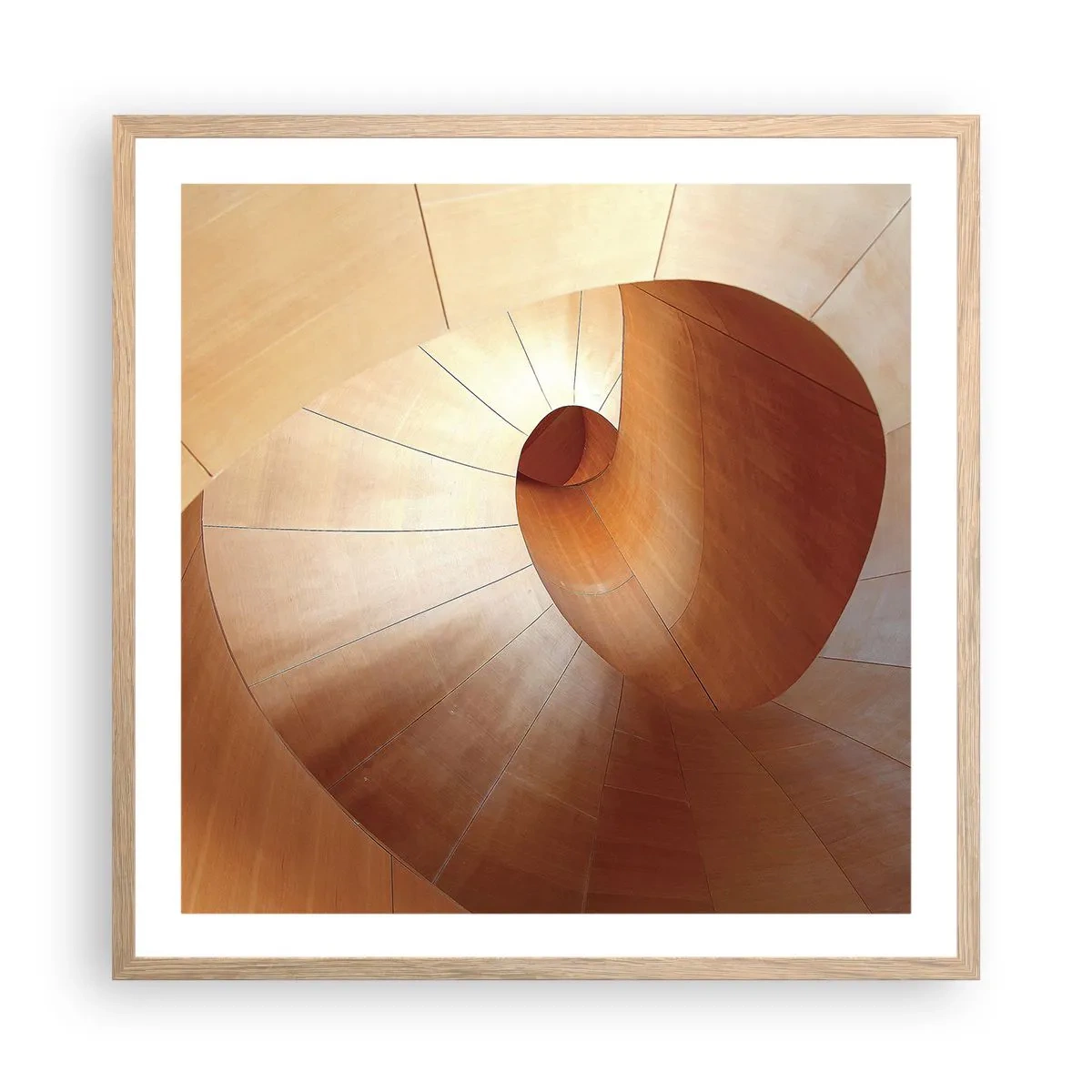Plakát v rámu světlý dub - Architektonická serpentina - 60x60 cm