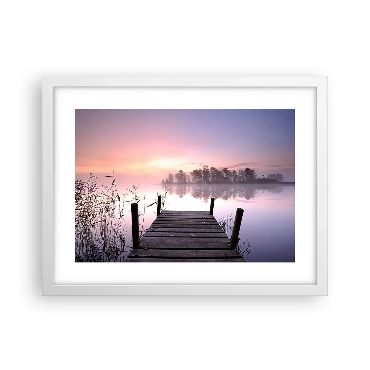 Plakát v bílém rámu - Z liliové mlhy… - 40x30 cm