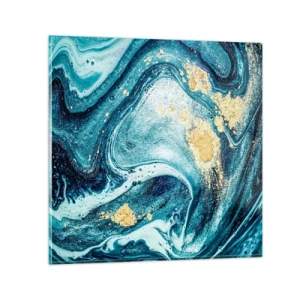 Obraz na skle - Modrý vír - 30x30 cm