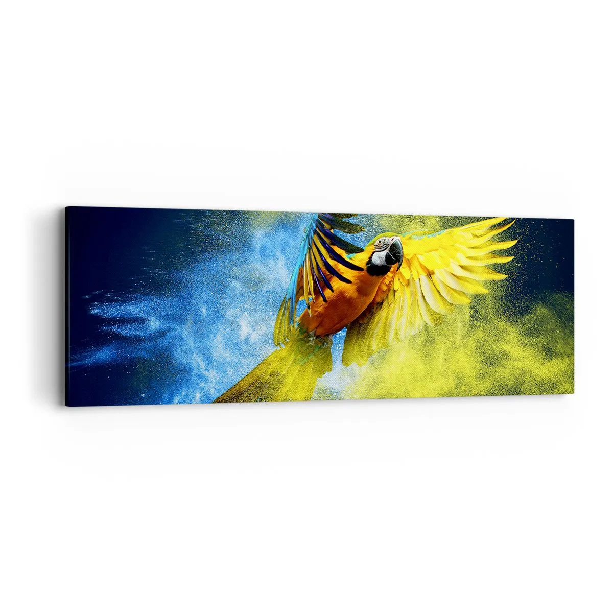 Obraz na plátně - V modro-zlatém prachu - 90x30 cm