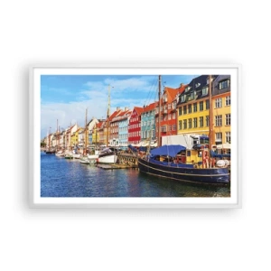 Plakát v bílém rámu - Radostné nábřeží - 91x61 cm