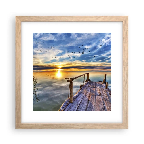 Plakát v rámu světlý dub - Vítr jde odpočívat - 30x30 cm