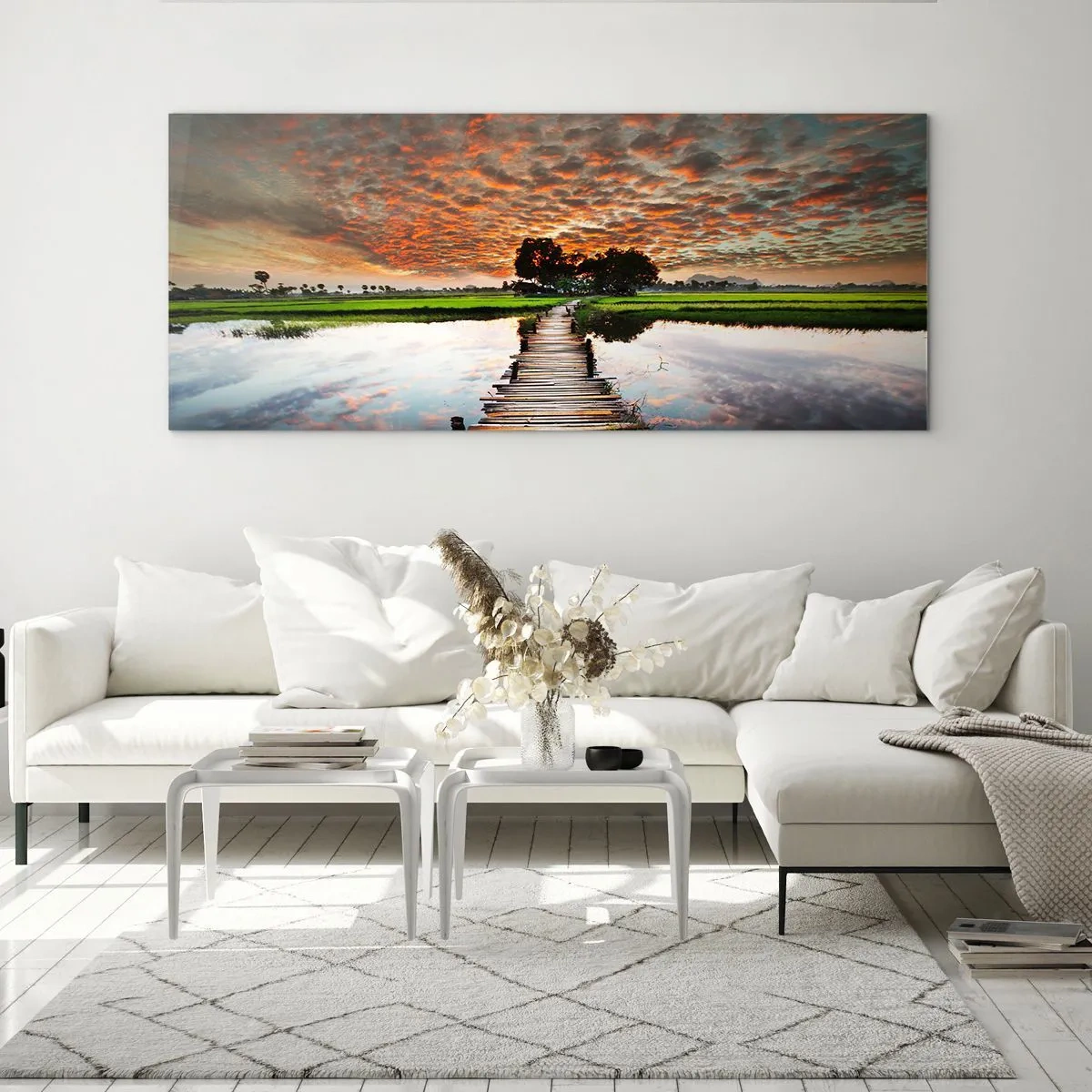 Obraz na skle - Roztáhněte ruce - dýchejte  - 90x30 cm