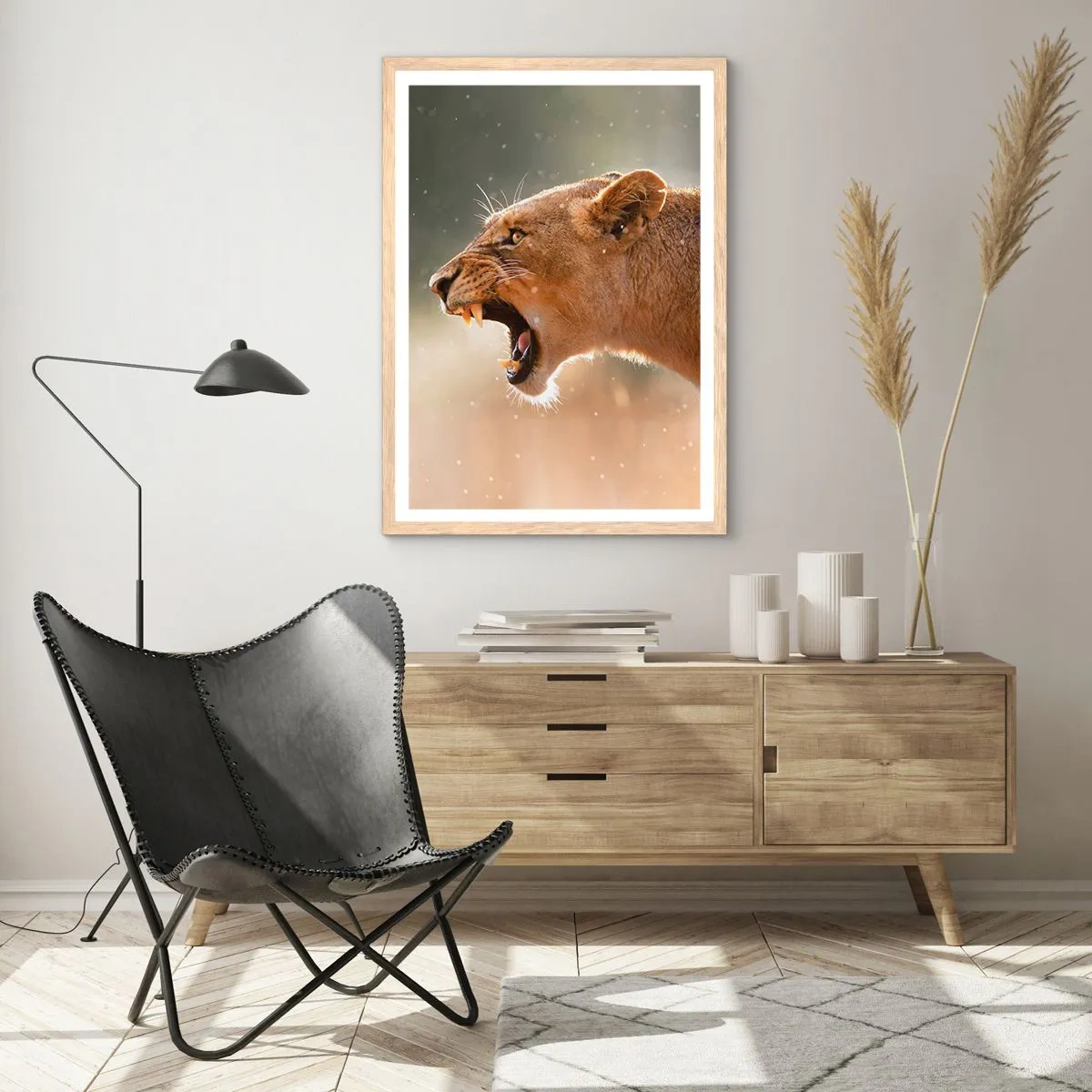 Plakát v rámu světlý dub - Snaž se neposlouchat - 70x100 cm